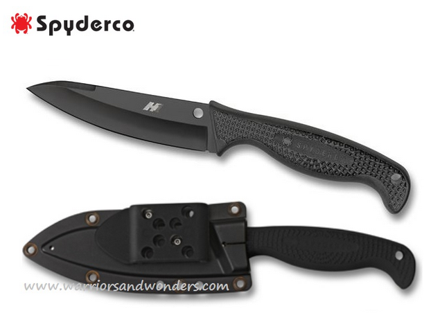 Spyderco Aqua Salt Fixed Blade Dive Knife (4.69 Black Full Serr) FB23SBBK  - Blade HQ
