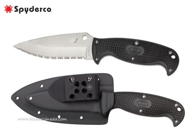 Spyderco Gen 2 Jumpmaster Fixed Blade Knife, H2 Steel, FRN Black, FB24SBK2