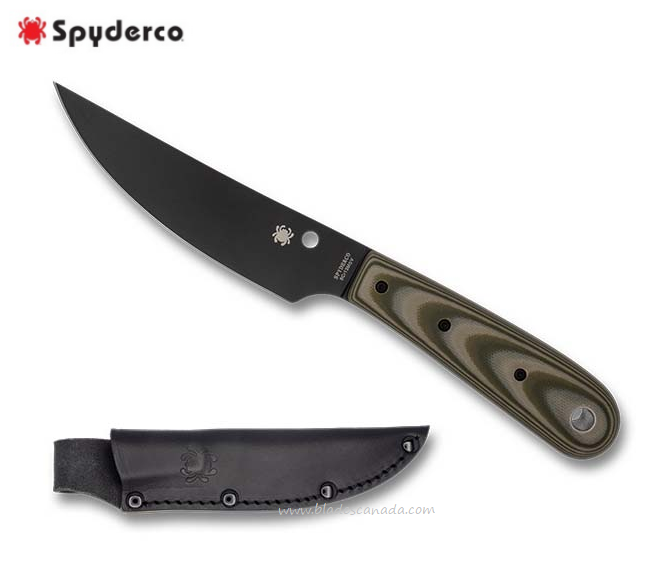 Spyderco Bow River Fixed Blade Knife, Black Blade, G10 Desert Tan/OD Green, FB46GPODBK