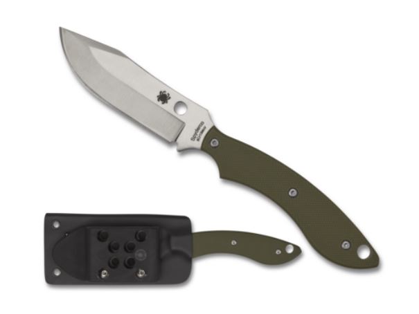 Spyderco Strok Bowie Fixed Blade Knife, G10 OD Green, FB49GOD