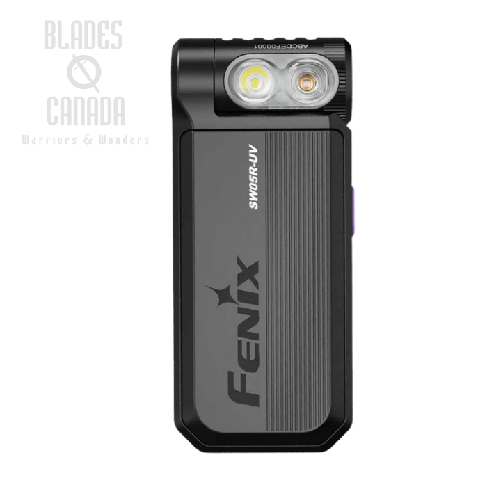 Fenix SW05R-UV Clip On Flashlight with UV Light, Black - 150 Lumens