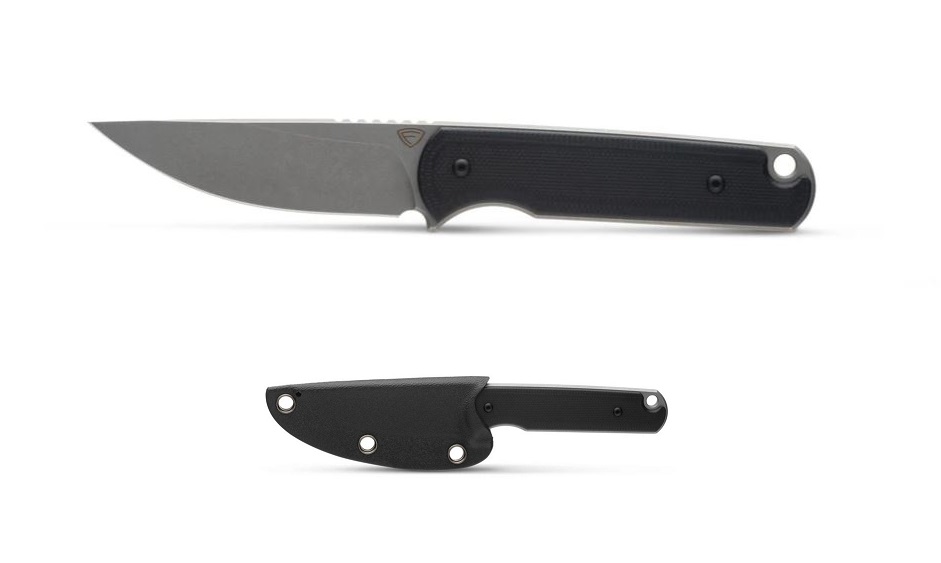 Ferrum Forge Lackey Fixed Blade Knife, D2 Steel, G10 Black, FF001