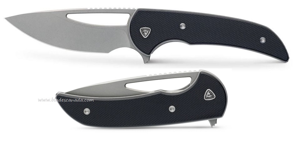 Ferrum Forge Mini Archbishop Flipper Folding Knife, Nitro V Steel, Black G10, FF004VB - Click Image to Close