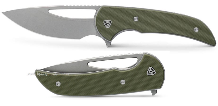 Ferrum Forge Mini Archbishop Flipper Folding Knife, Nitro V Steel, Green G10, FF004VG - Click Image to Close