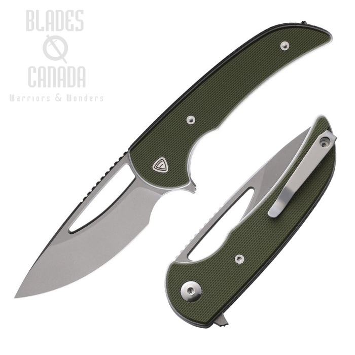 (image for) Ferrum Forge Mini Archbishop Flipper Folding Knife, Nitro V Steel, Green G10, FF004VG