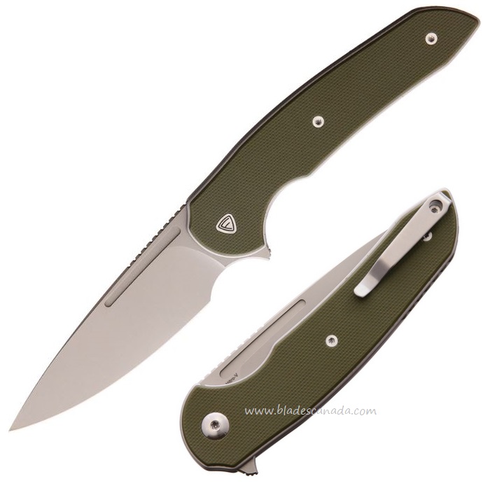 Ferrum Forge Stinger Flipper Folding Knife, Nitro V, G10 Green, FF005G