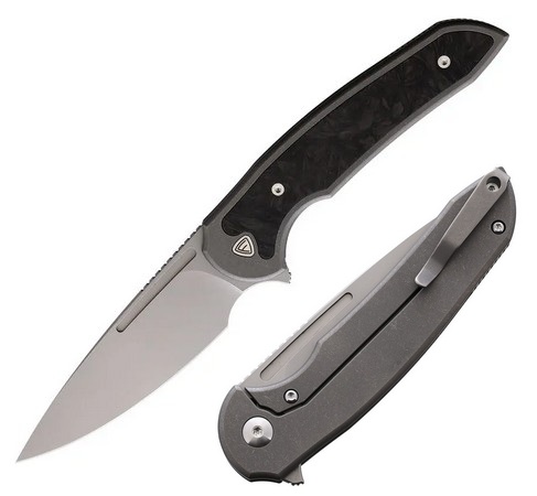 Ferrum Forge Stinger Flipper Framelock Knife, Nitro V SW, Ti/Carbon Fiber, FF005TIMCF