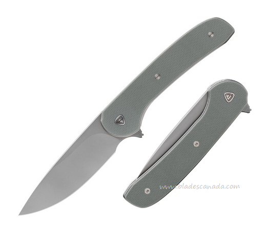 Ferrum Forge Gent 2.0 Flipper Folding Knife, Drop Point SW, G10 Grey, FF009Y