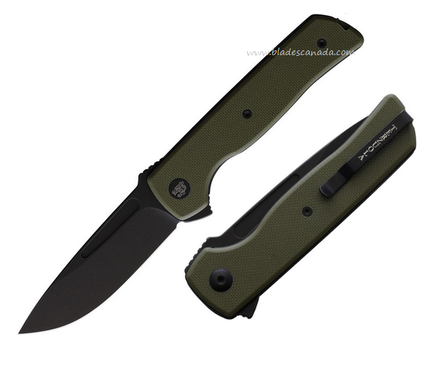 Terzuola ATCF Lite Flipper Folding Knife, Nitro-V Black, G10 OD Green, FF010GB