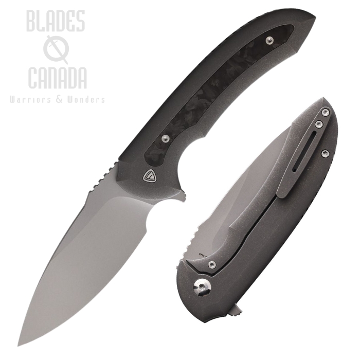 Ferrum Forge Allurus Flipper Framelock Knife, CPM 20CV SW, Titanium/Carbon Fiber, FF011CF