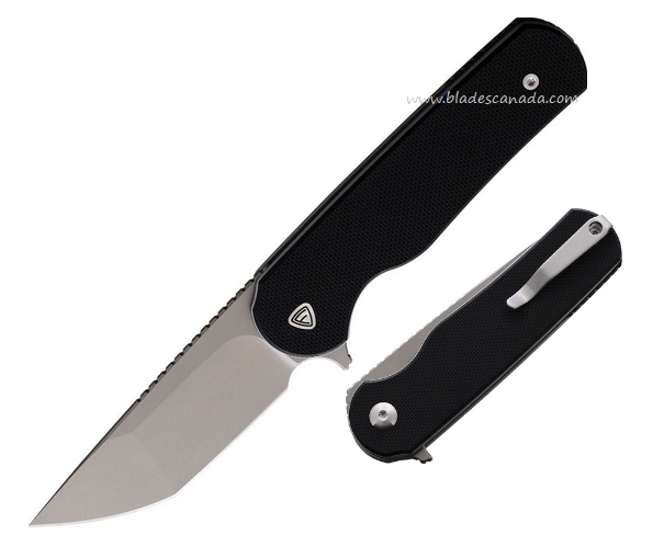 Ferrum Forge Zelex Flipper Folding Knife, D2 Stonewash, G10 Black, FF012B