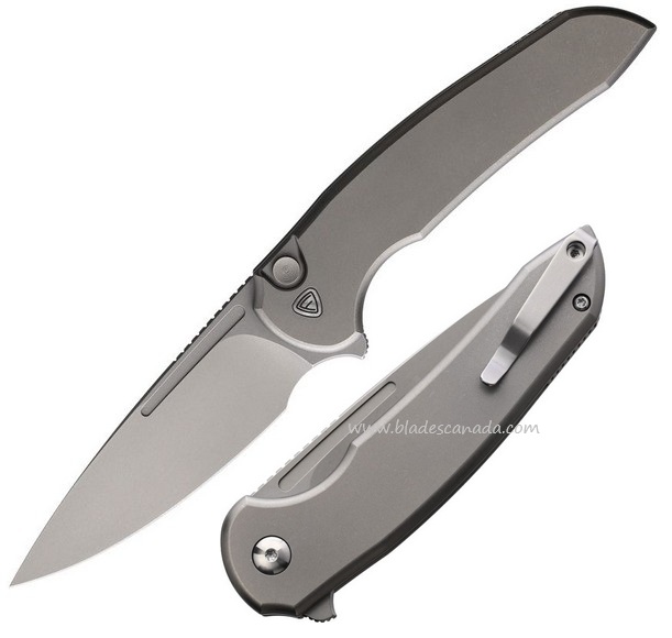 Ferrum Forge Stinger Flipper Button Lock Folding Knife, Nitro-V, Titanium, FF013