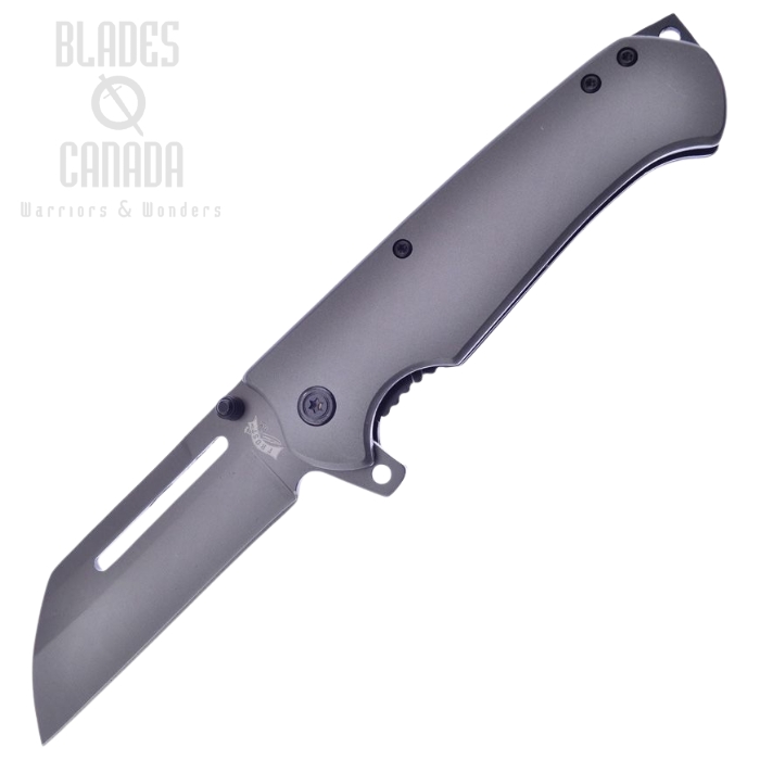 Frost Flipper Folding Knife, Assisted Opening, Stainless Gray, FC-104GRY (image for) Frost Flipper Folding Knife, Assisted Opening, Stainless Gray, FC-104GRY