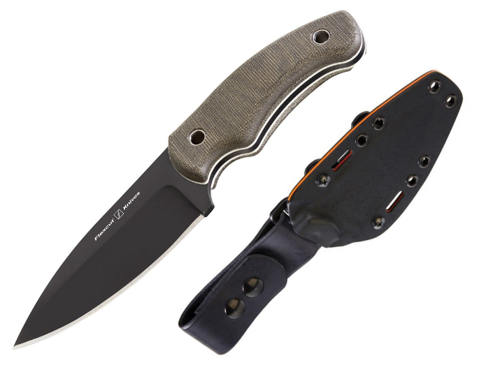Flexcut Hawthorne Nomad Fixed Blade Knife, 1095HC Black, Micarta OD Green, FLEXH3C