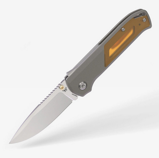 Flytanium Arcade Shark Lock Folding Knife, S35VN SW, Aluminum Gunmetal/Ultem Inlay, FLY1311