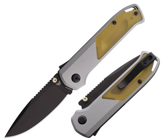 Flytanium Arcade Shark Lock Folding Knife, S35VN Black, Aluminum Gunmetal/Ultem Inlay, FLY1312