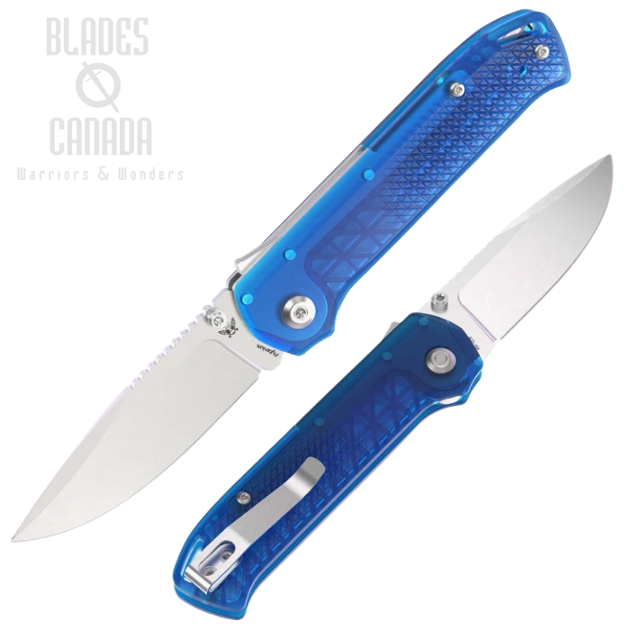 Flytanium Arcade Lite Shark Lock Folding Knife, AUS-10A SW, Polycarbonate Blue, FLY-1395BS