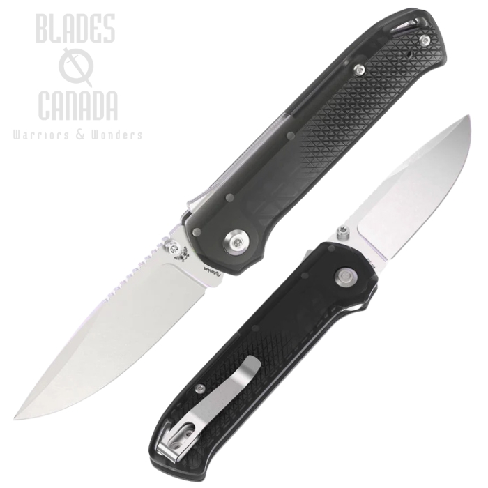 Flytanium Arcade Lite Shark Lock Folding Knife, AUS-10A SW, Polycarbonate Black, FLY-1395SS