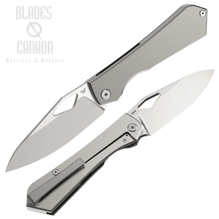 (image for) Flytanium Theory Framelock Folding Knife, CPM 20CV, Titanium Grey, FLY-1481S