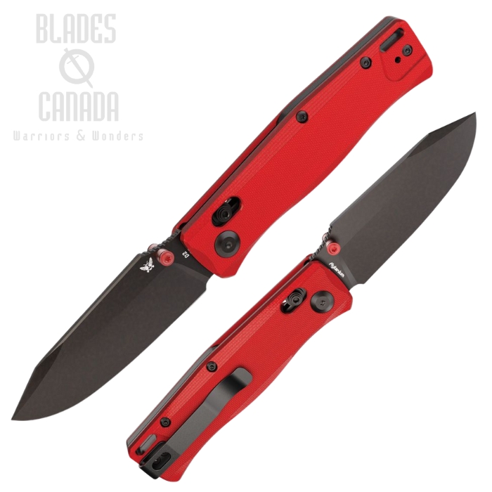 Flytanium BEEF Crossbar Lock Folding Knife, D2 Black, G10 Red, FLY1386FRB