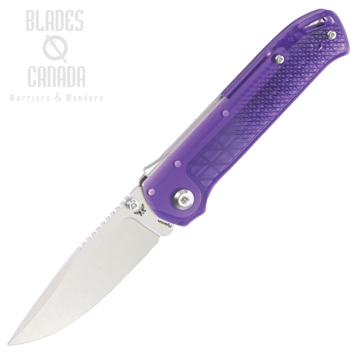 Flytanium Arcade Lite Shark Lock Folding Knife, AUS-10A SW, Polycarbonate Atomic Purple, FLY-1395PS