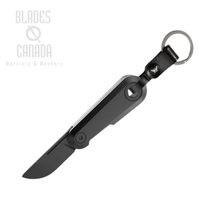 Flytanium Minim Slipjoint Folding Keychain Knife, D2 Black, Titanium Black, FLY-1451