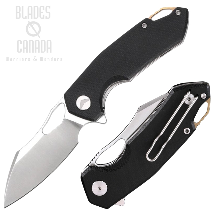(image for) Ferramonster Glideman Flipper Folding Knife, 154CM Satin, Micarta Black, FM23003CP-A