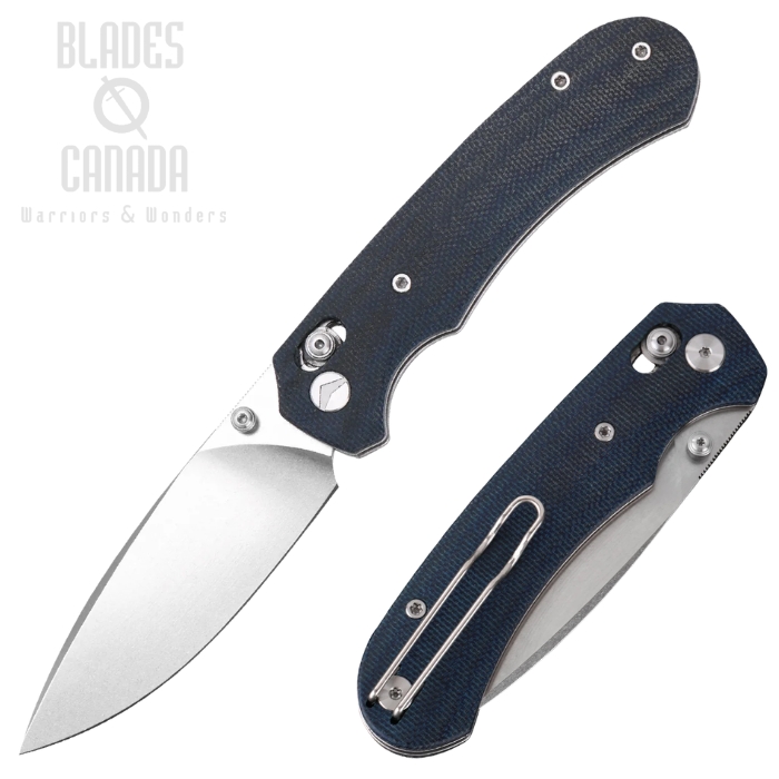 Ferramonster Spectrum Crossbar Folding Knife, 154CM SW, Micarta Blue, FM23004CP-C (image for) Ferramonster Spectrum Crossbar Folding Knife, 154CM SW, Micarta Blue, FM23004CP-C