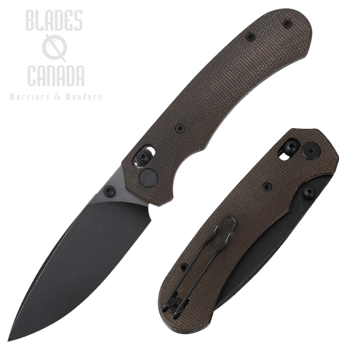 (image for) Ferramonster Spectrum Crossbar Lock Folding Knife, 154CM Black, Micarta OD Green, FM23004CP-D