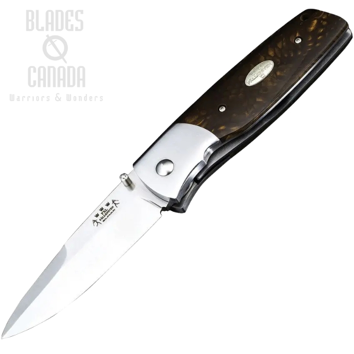 Fallkniven PXL Folding Knife, Elmax Satin, Gold Dragon Juma Handle, FNPXLGD