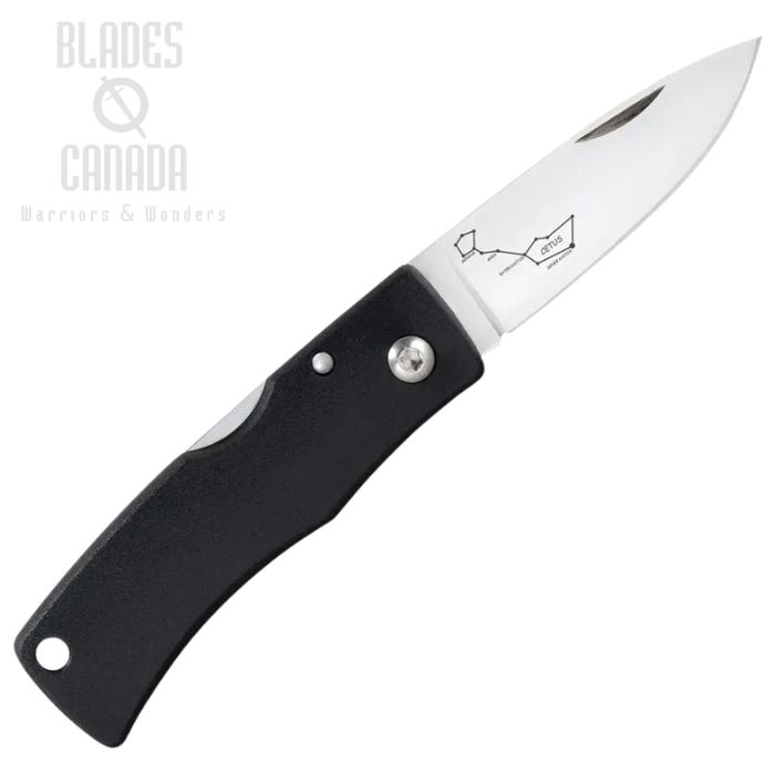 Fallkniven U2 Lockback Folding Knife, Elmax Satin, Grilon Black Handle, FNU2CE