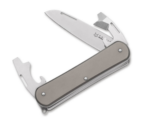 Fox Vulpis Slipjoint Folding Multitool Knife, M390, Titanium, VP130-3 TI