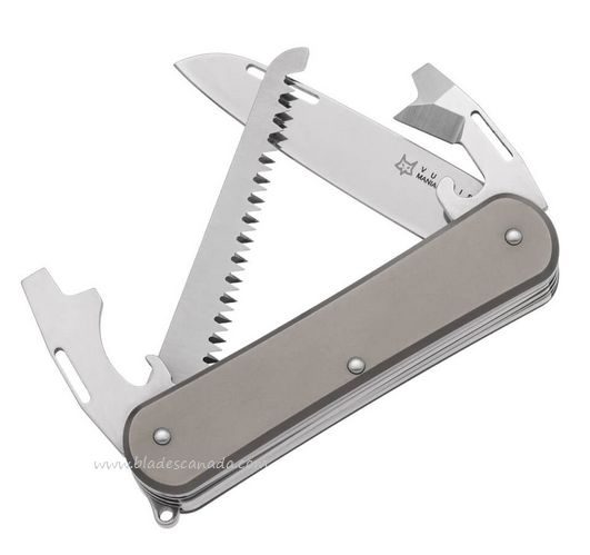 Fox Italy Vulpis 130-S4 Slipjoint Folding Mulitool Knife, M390, Titanium, 01FX1003