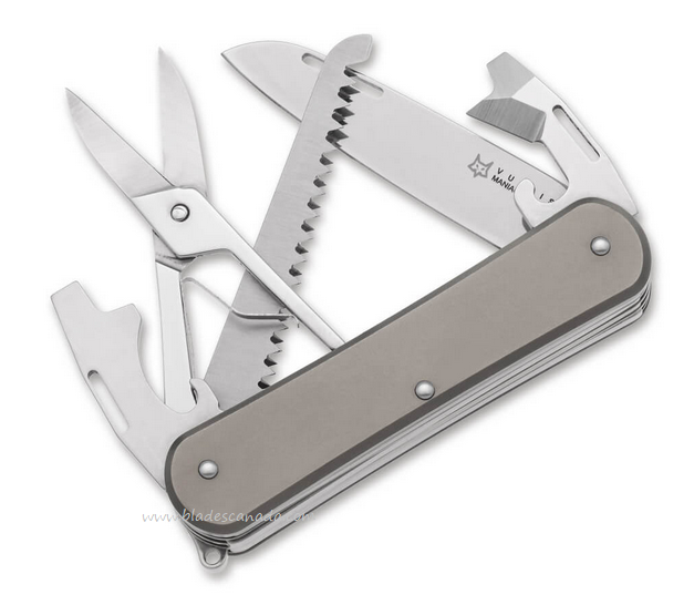 Fox Italy Vulpus Slipjoint Folding Multitool Knife, M390, Titanium, FX-VP130-SF5 TI