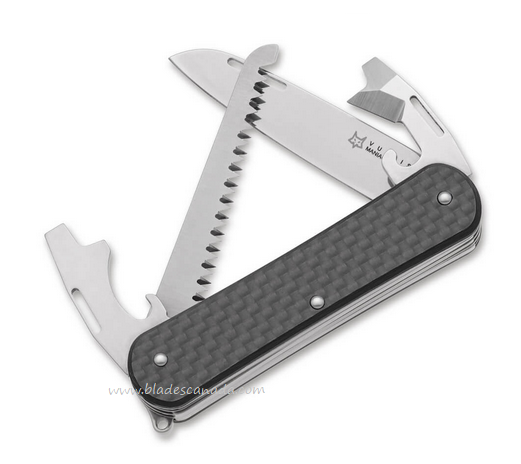 Fox Italy Vulpis Slipjoint Folding Multitool Knife, M390, Carbon Fiber, VP130-S4 CF