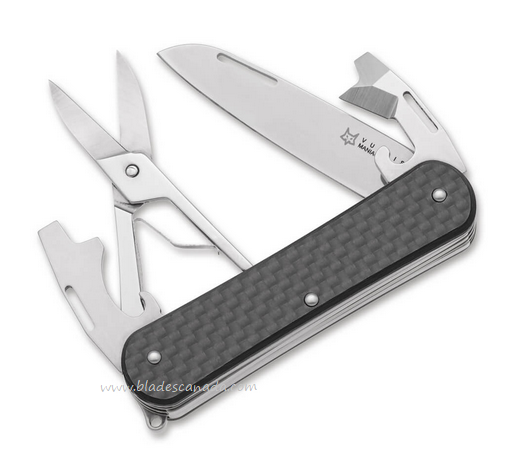 Fox Italy Vulpis Slipjoint Folding Multitool Knife, M390, Carbon Fiber, 01FX1010