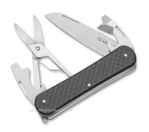 Fox Italy Vulpis Slipjoint Multitool Knife, M390, Carbon Fiber, FX-VP130-F4 CF