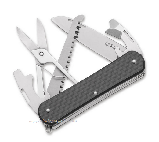 Fox Italy Vulpis Slipjoint Multitool Knife, M390, Carbon Fiber, VP130-SF5 CF