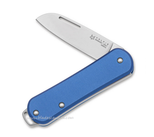 Fox Italy Vulpis 108 Slipjoint Folding Knife, N690, Aluminum Blue, 01FX1015
