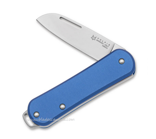 Fox Italy Vulpis Slipjoint Knife, N690, Aluminum Blue, FX-VP108 SB
