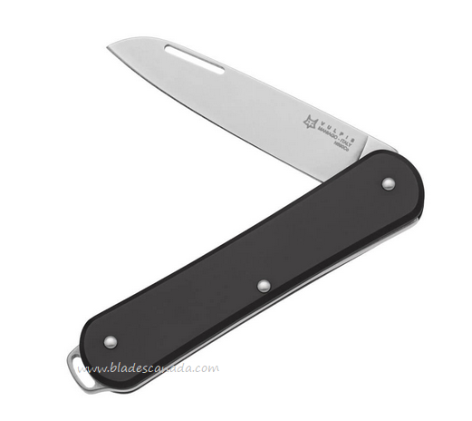 Fox Italy Vulpis Slipjoint Folding Knife, N690, Aluminum Black, FX-VP130 BK