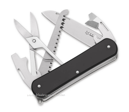 Fox Italy Vulpis Slipjoint Multitool Knife, N690, Aluminum Black, FX-VP130-SF5 BK