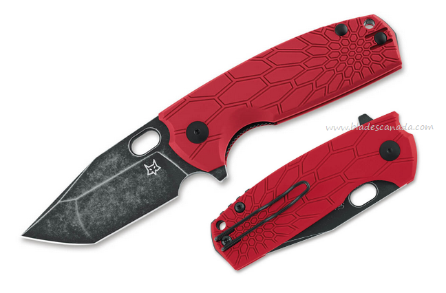 Fox Italy Core Flipper Folding Knife, N690 Black, FRN Red, 01FX992