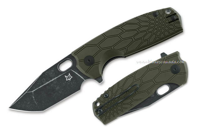 Fox Italy Core Flipper Folding Knife, N690 Black, FRN OD Green, 01FX993