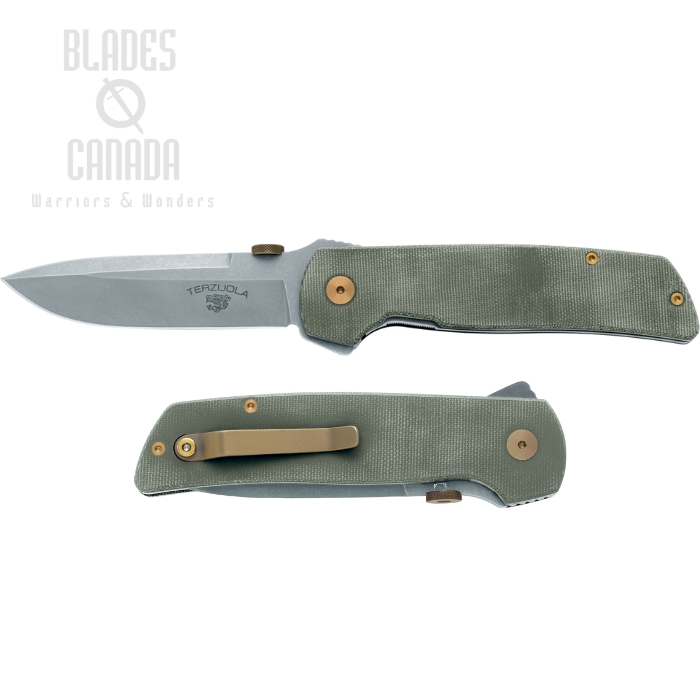Fox Italy Original Gangster Folding Knife, Magnacut, Micarta OD Green, FX-ATC-OG01 MOD