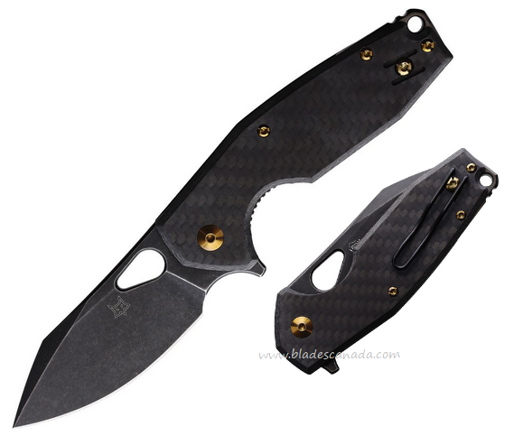 Fox Yaru Flipper Folding Knife, M390 Black SW, Carbon Fiber, FX-527LI CF