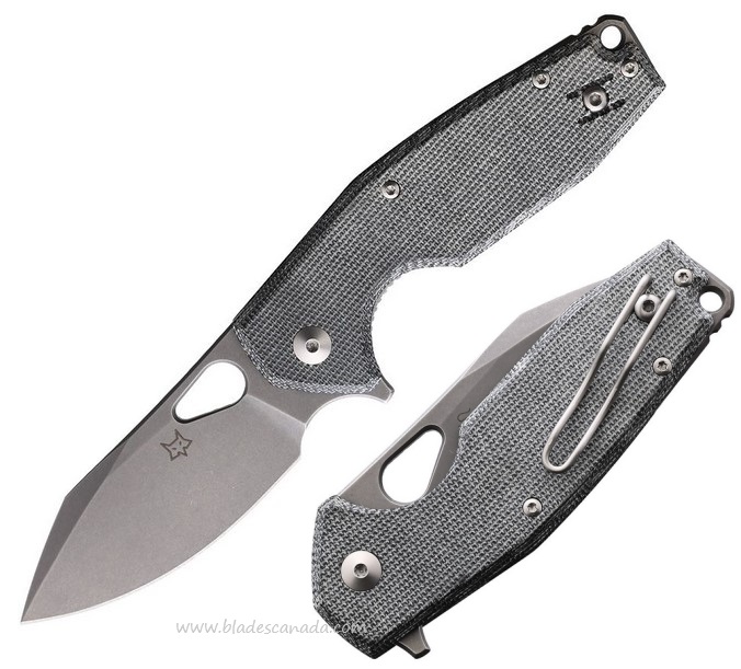 Fox Italy Yaru Black Micarta Flipper Folding Knife, M398 Steel, FX-527LI MB