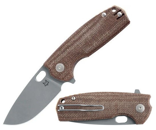 Fox Italy Core Flipper Folding Knife, Bohler N690 Steel, Micarta, FX-604 MBR