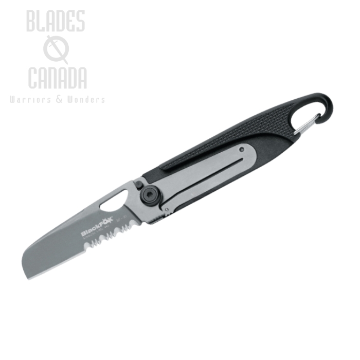 (image for) BlackFox Tactical Framelock Folding Knife, Stainless Serrated, Black Handle, BF-81