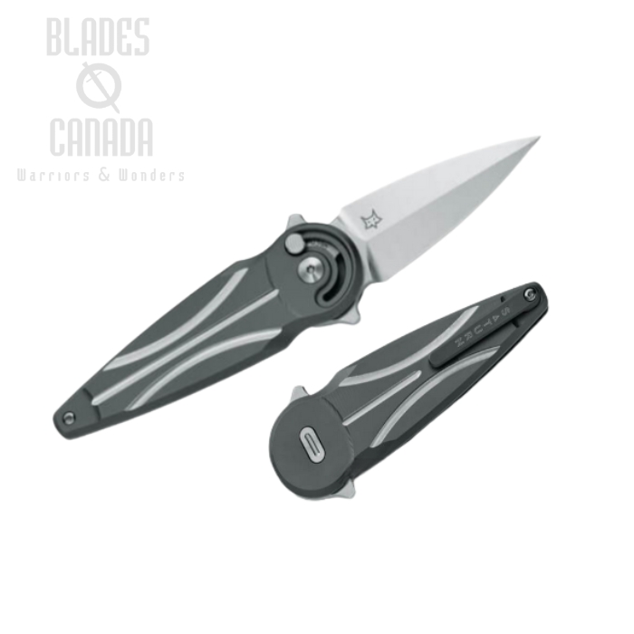 (image for) Fox Italy Saturn Flipper Folding Knife, Left Handed, M390, Titanium Black, FX-551SX Ti